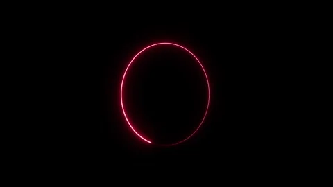 Neon ring circle frame loop animation. glowing round circle moving. Stock Footage 321691368
