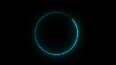 Neon ring circle frame loop animation. glowing round circle moving. Stock Footage 321691369