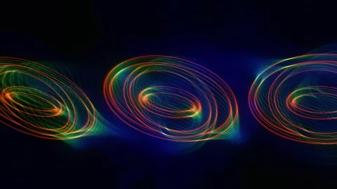 Neon ring dance in a seamless loop. Vídeo Stock 291118182