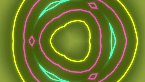 Neon Rings Abstract Loop Animation Stock Footage 334979049
