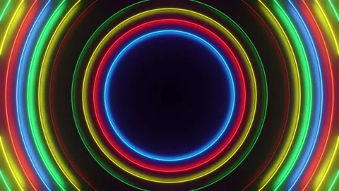 Neon Rings on Dark Background Stock Footage 274053028