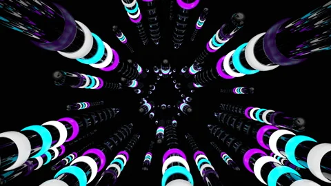 Neon rings Stock Footage 145851280