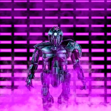 The neon robot commander Illustrazione stock