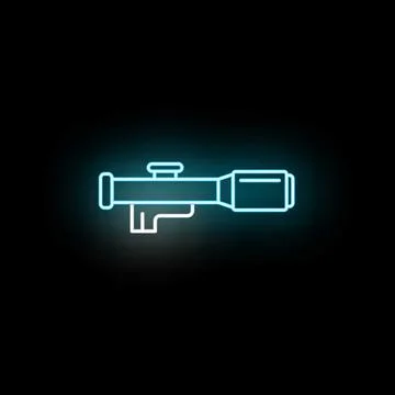 Neon rocket launcher emitting gaming weapon glow Stock Illustration