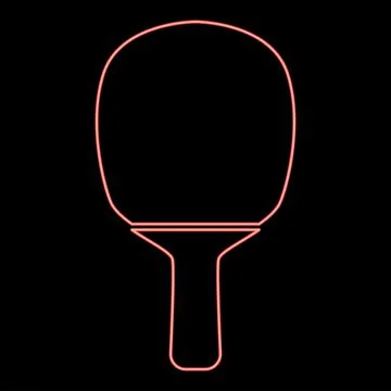 Neon rocket of a table tennis red color vector illustration flat style image Stock Illustration