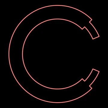 Neon rope line hawser cable electric circle shape for car red color vector .. イラスト素材