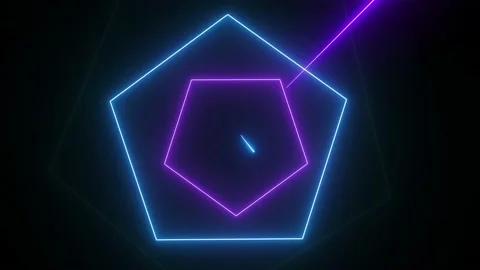 Neon Rotating Geometric Shapes Animation. Stock Footage 239333286