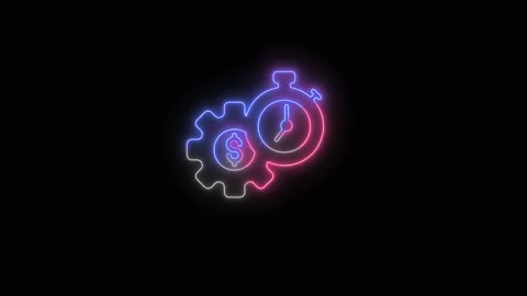 Neon Rotating Symbol of Progress and Precision Stock Footage 311815132