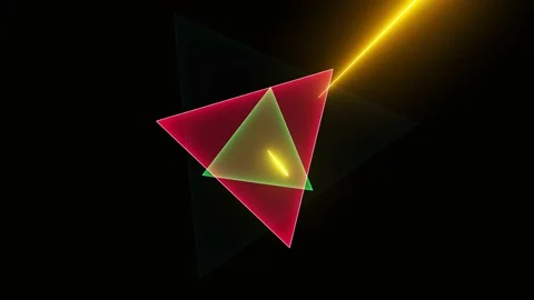 Neon Rotating Triangles Tunnel Animation. Stock Footage 239333178
