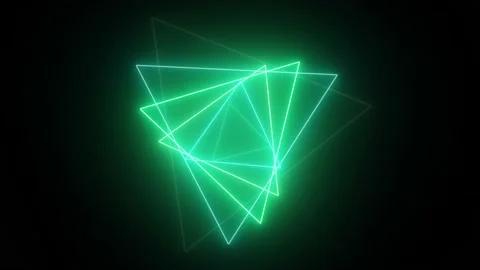 Neon Rotating Triangles Tunnel Animation. Stock Footage 239333196