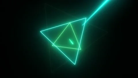 Neon Rotating Triangles Tunnel Animation. Stock Footage 239333344