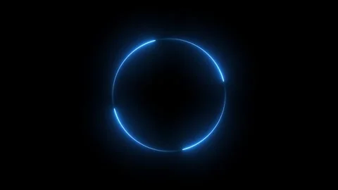 Neon round frame, circle, ring shape animatin. Video stock 337018674