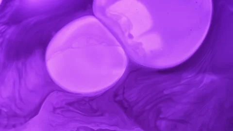 Neon round ink wet flow paint water glow light art Video stock 321006925