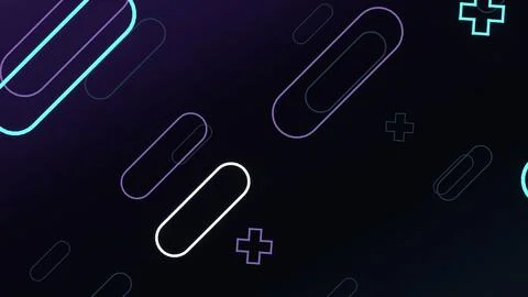 Neon rounded lines pattern on dark gradient background Stock Illustration