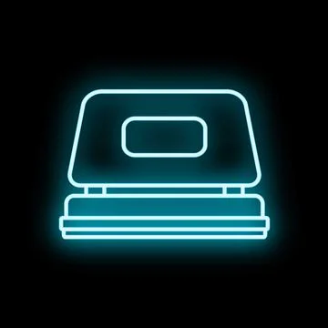 Neon rubber stamp icon glowing in dark Stock Illustration
