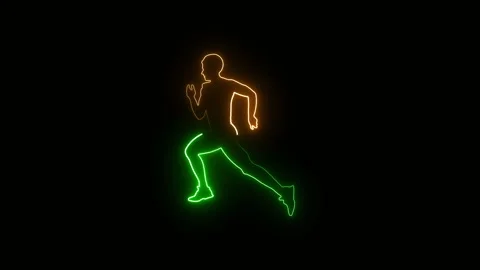 Neon Runner Stock Footage 244416289