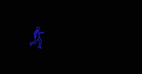 Neon running man Stock Footage 143656006