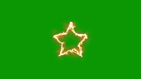 Neon Saber Star Frame Fire Effect Green Screen 4K Seamless Loop Motion Video stock 335471718