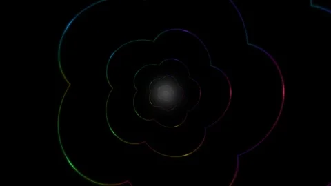 Neon sacred geometry tunnel creates a smooth visual flow Stock Footage 341822760