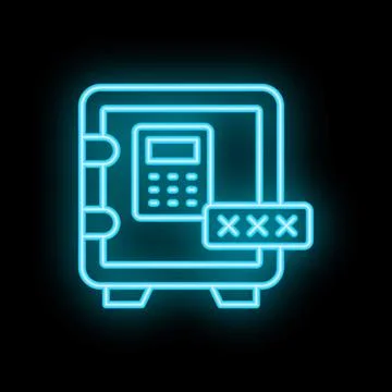 Neon safe showing importance of keeping valuables protected and secure Stock Illustration