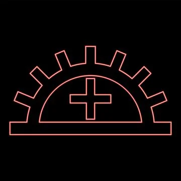 Neon satisfactory light fastness Designation on the wallpaper symbol icon b.. Stock Illustration