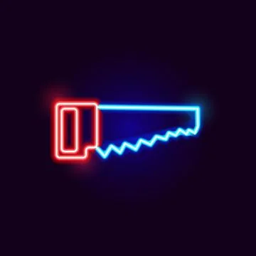 Neon Saw Icon Stock-Illustration