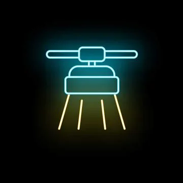 Neon scanner beam scanning abstract technology icon Illustrazione stock