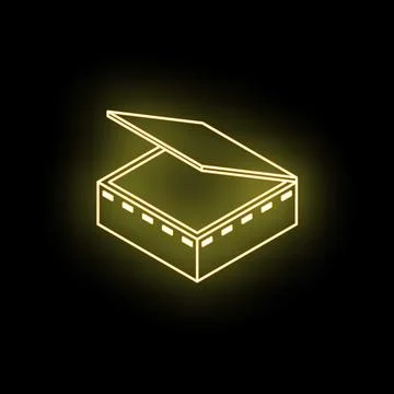 Neon scanner isometric view glowing on dark background Ilustración de archivo