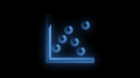 Neon scatter plot animation chart with points and axis for statistical data Vídeos de archivo 322957805