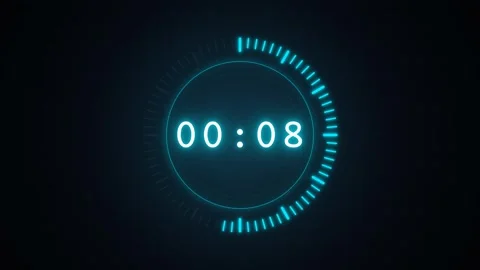 Neon Sci-Fi 15-Second Countdown Timer Video stock 343126258