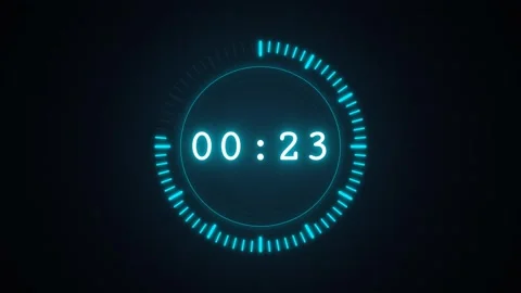 Neon Sci-Fi 30-Second Countdown Timer Stock Footage 343126261