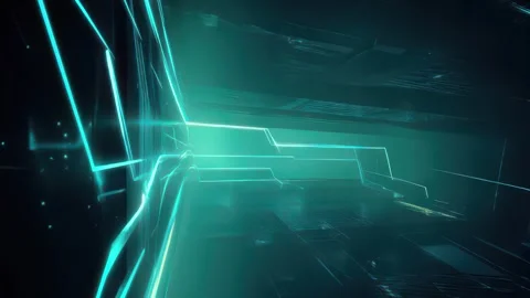 Neon sci-fi dashboard for cinematic tech themes Stock Footage 309542912