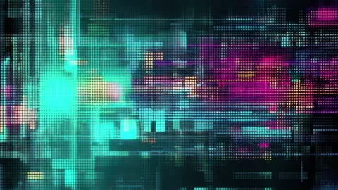 Neon sci-fi dashboard featuring layered transitions Stock-Footage 309543054