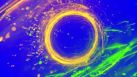 Neon sci-fi dashboard with neon glitch overlays Stock Footage 309545703