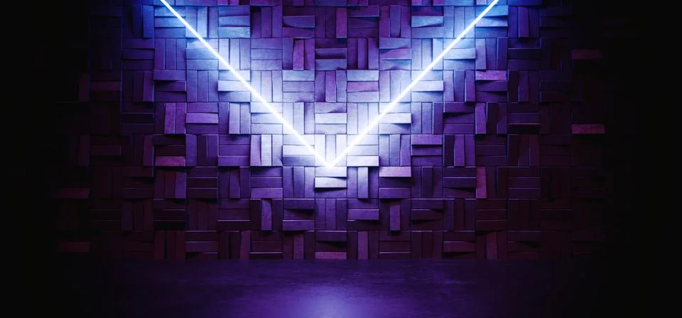 Neon Sci Fi Glowing Gradient Blue Purple Laser  Retro Futuristic Rectangle Fr Illustrazione stock