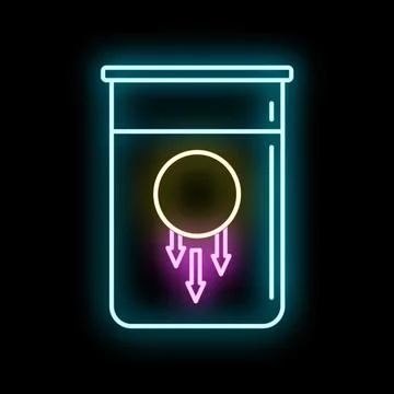 Neon science experiment showing gravity and weight concept Stock Illustration