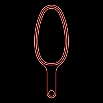 Neon scoop for bulk products tableware utensil top view red color vector illu Stock Illustration