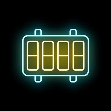 Neon scoreboard light showing digital display Stock Illustration