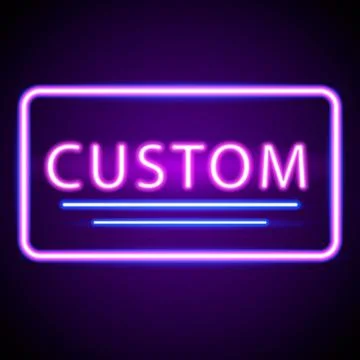 Neon script. Blue and pink neon.Custom word. Stock Illustration