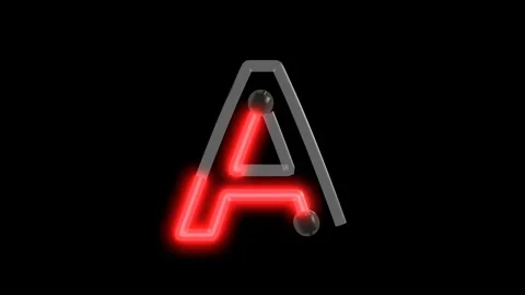 Neon script word Themed Font Letter A | Stock Video | Pond5