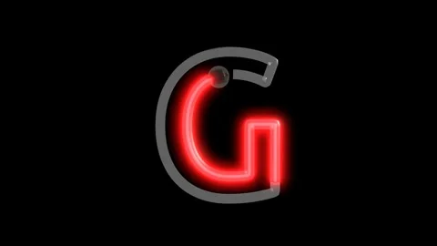 Neon script word  Themed Font  Letter G Video stock 220304393
