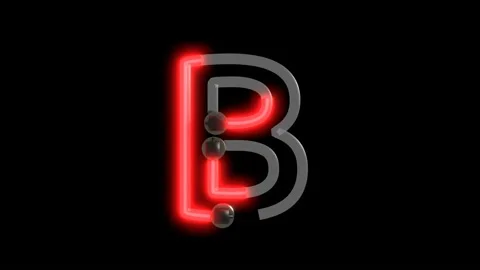 Neon script word  Themed Font  Letter B Video stock 220304396