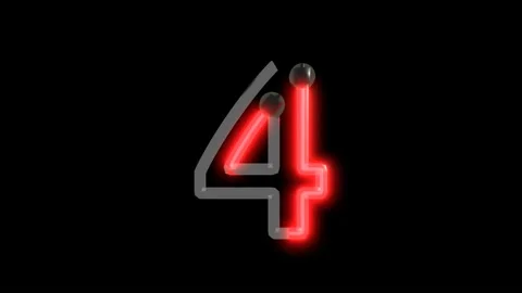 Neon script word Themed Font Number 4 | Stock Video | Pond5