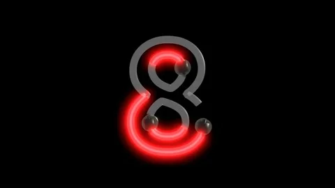 Neon script word  Themed Font  Number 8 Video stock 220304443