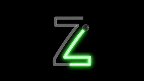 Neon script word  Themed Font  Letter Z Stock Footage 220304529