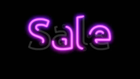Neon script word Themed Font Sale | Stock Video | Pond5