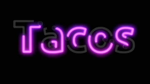 Neon script word  Themed Font  Tacos Video stock 220304575