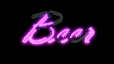 Neon script word  Themed Font  Beer Stock Footage 220304610