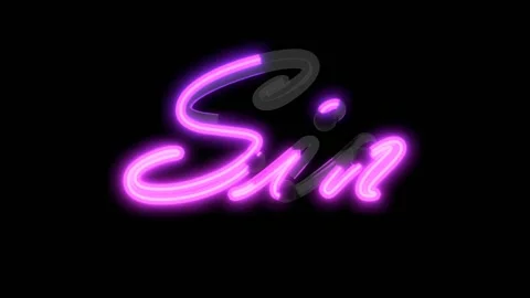 Neon script word  Themed Font  Sin Stock Footage 220304624