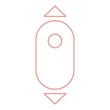 Neon scroll down computer mouse red color vector illustration flat style imag Illustrazione stock